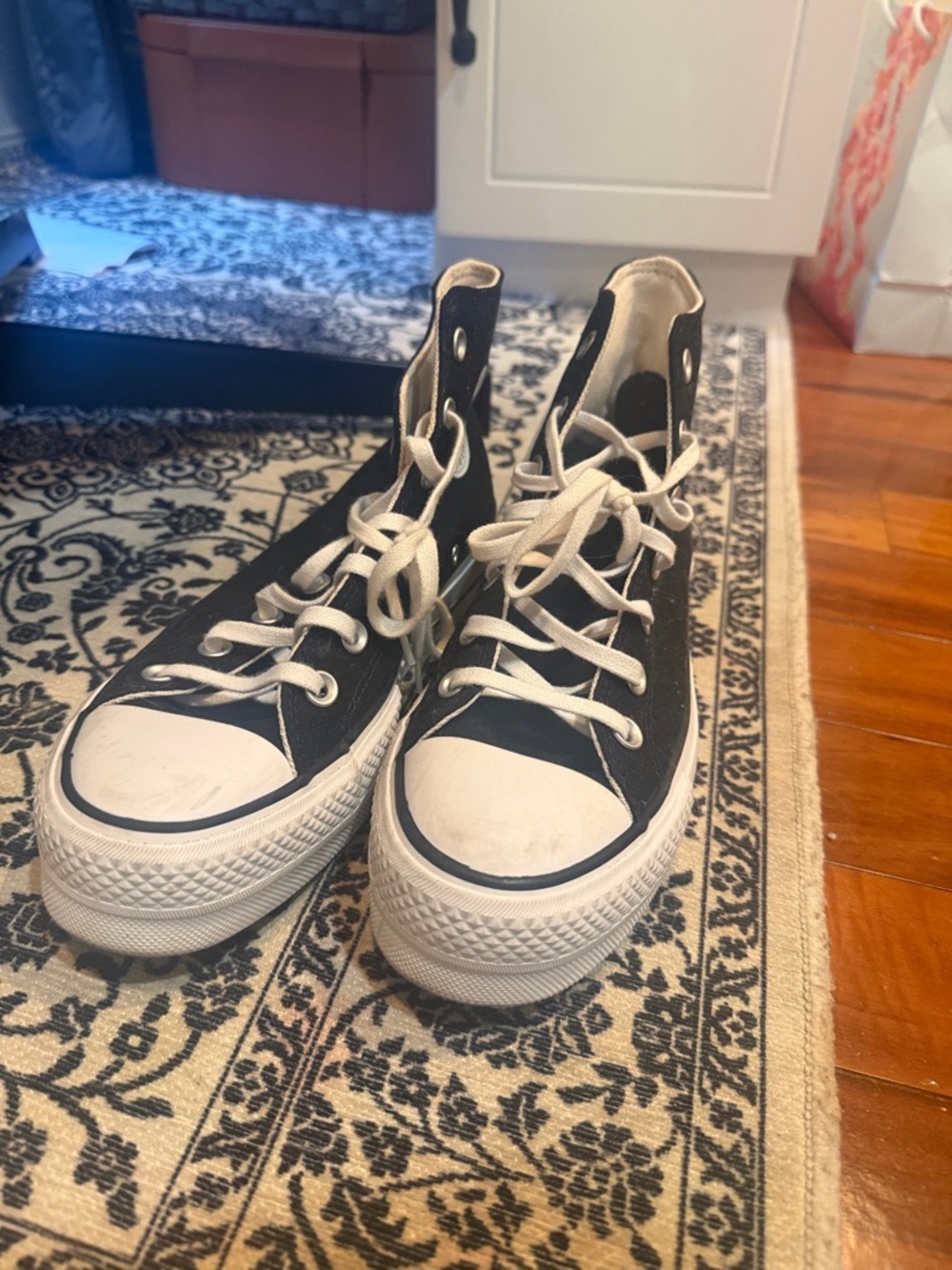Size 7 Black Converse All Star Platforms